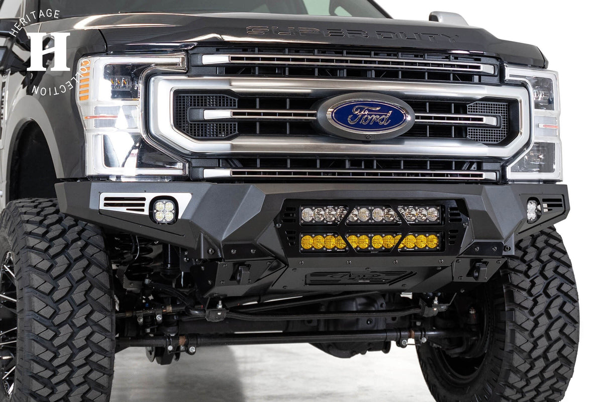 2017-2022 Ford Super Duty F-250 F-350 Bomber Front Bumper Mounts for dual 20 Inch Light Bars Addictive Desert Designs
