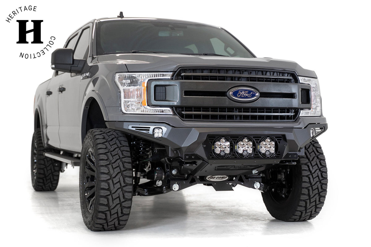 2018-2020 Ford F-150 Bomber Front Bumper Mounts for 3 Baja Designs LP6 Round Lights Addictive Desert Designs