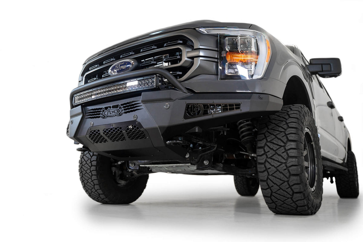 2021-2025 Ford F-150 HoneyBadger Front Bumper With Top Hoop Addictive Desert Designs