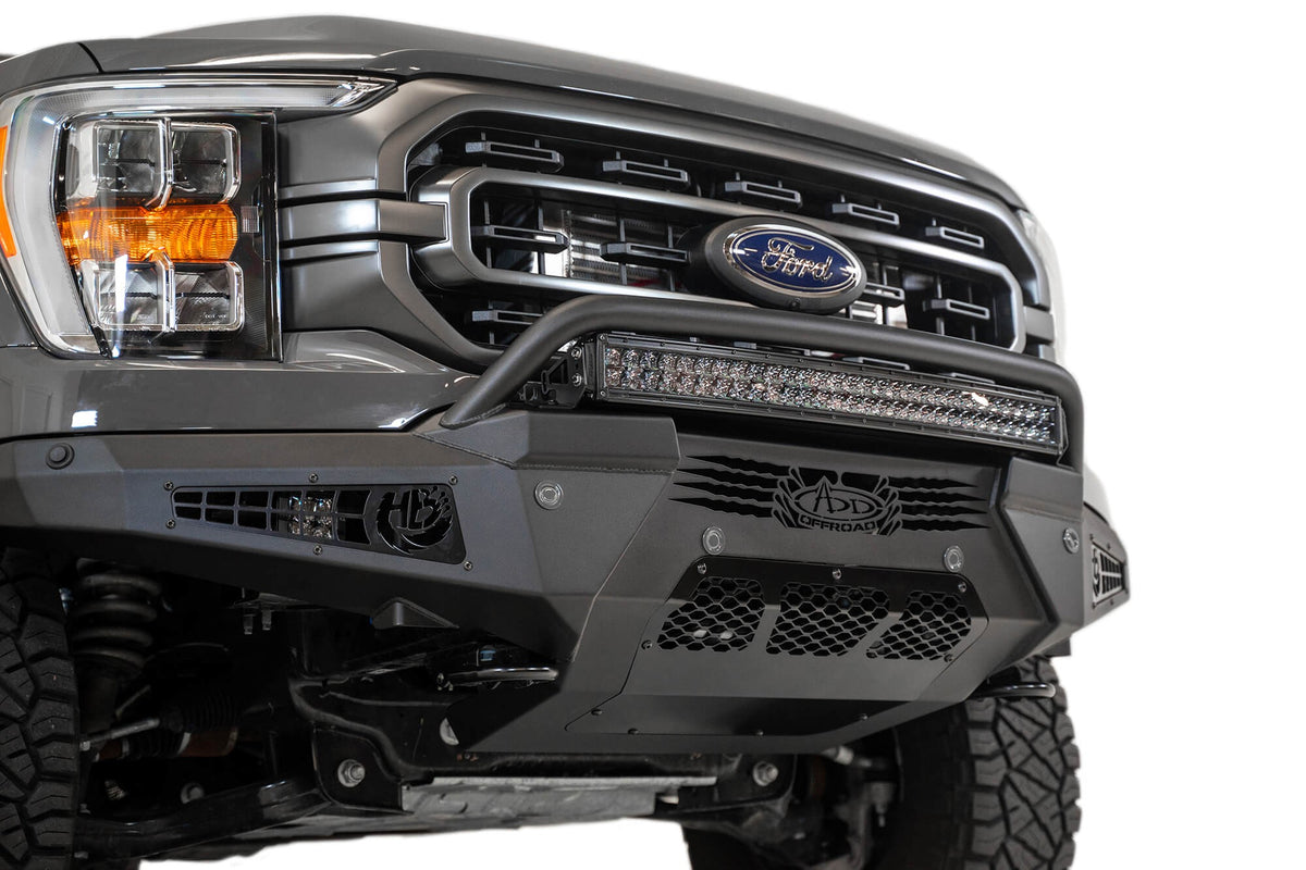 2021-2025 Ford F-150 HoneyBadger Front Bumper With Top Hoop Addictive Desert Designs