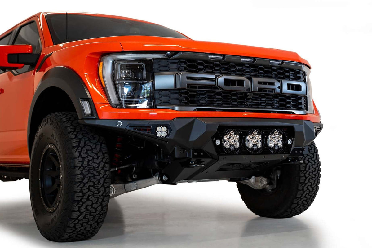 2021+ Ford Raptor Bomber Front Bumper Mounts for 3 Baja Designs LP6 Round Lights Addictive Desert Designs