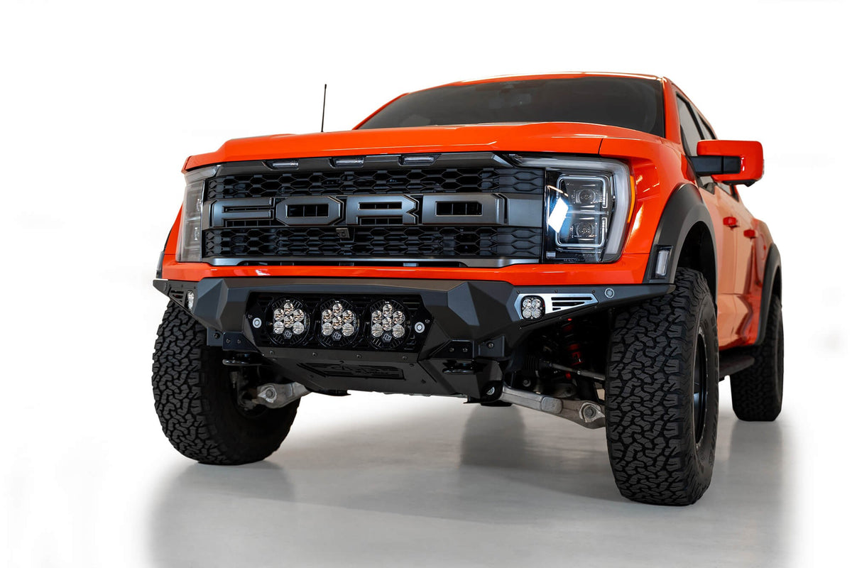 2021+ Ford Raptor Bomber Front Bumper Mounts for 3 Baja Designs LP6 Round Lights Addictive Desert Designs