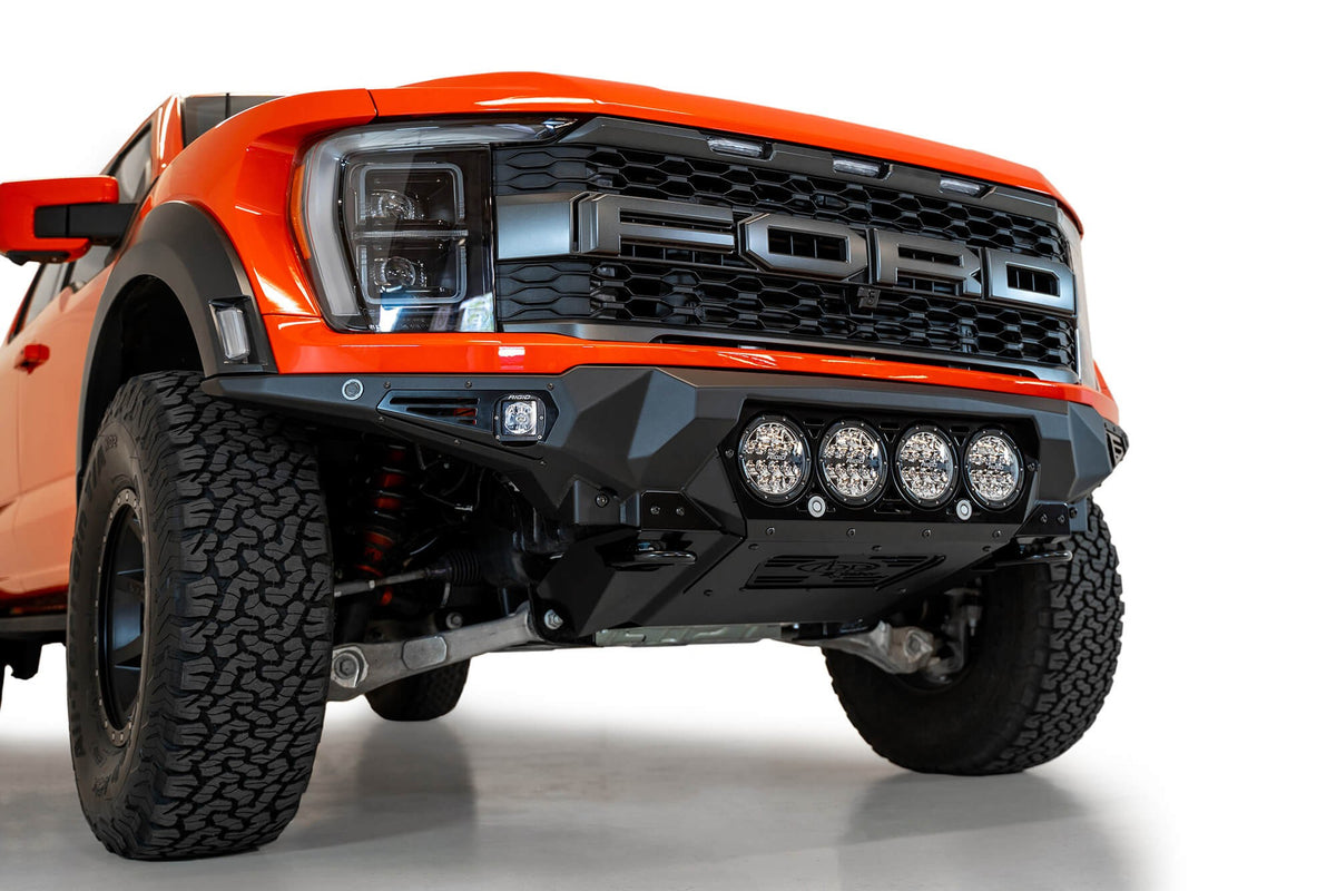 2021+ Ford Raptor Bomber Front Bumper Mounts for 4 rigid 360 6 Inch Round Lights Addictive Desert Designs
