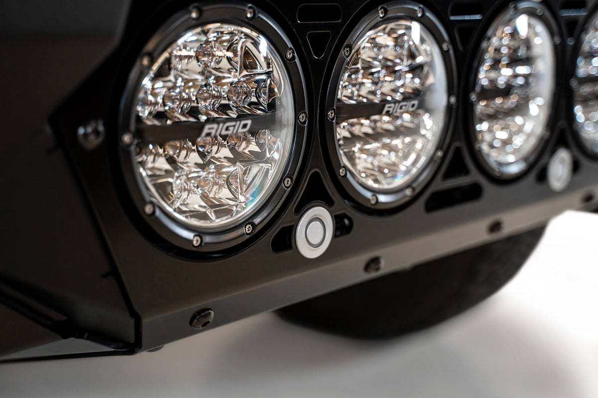 2021+ Ford Raptor Bomber Front Bumper Mounts for 4 rigid 360 6 Inch Round Lights Addictive Desert Designs