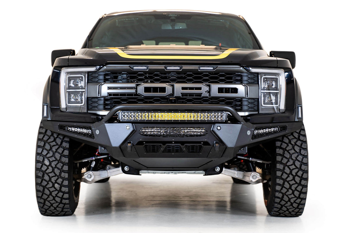 2021+ Ford Raptor HoneyBadger Front Bumper With Top Hoop Addictive Desert Designs