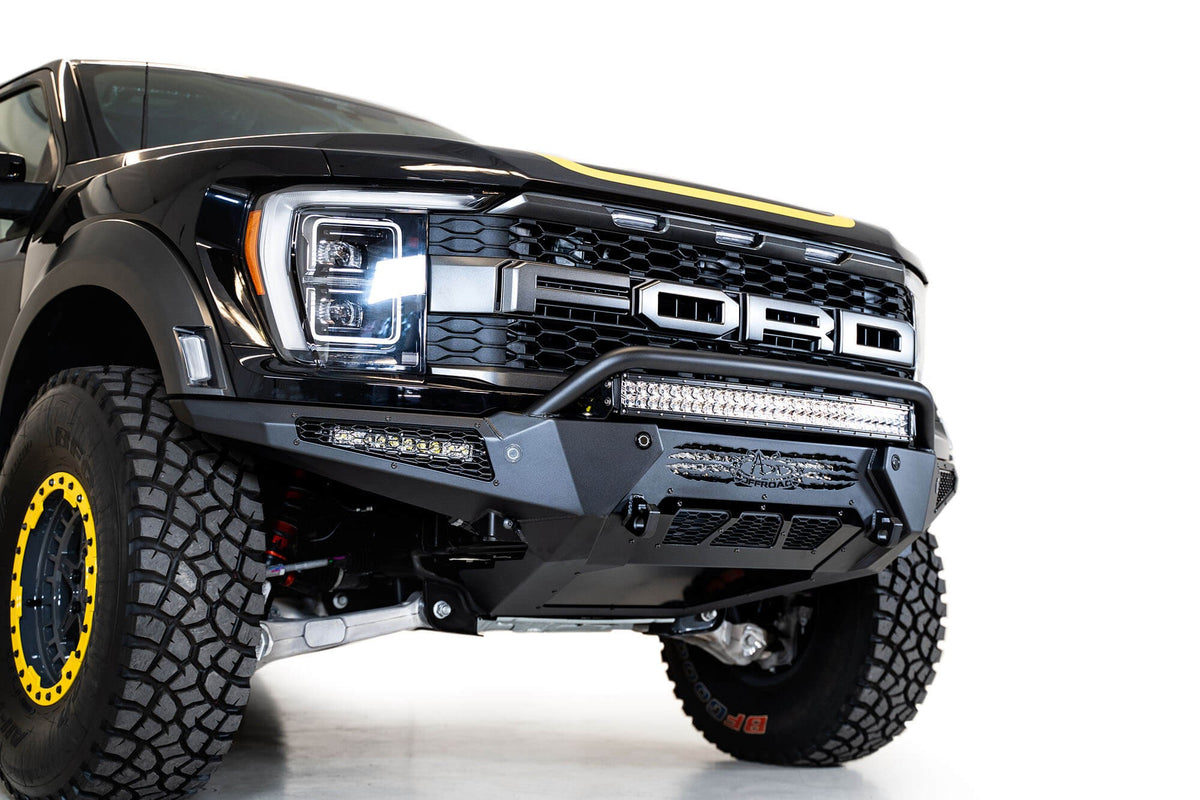 2021+ Ford Raptor HoneyBadger Front Bumper With Top Hoop Addictive Desert Designs