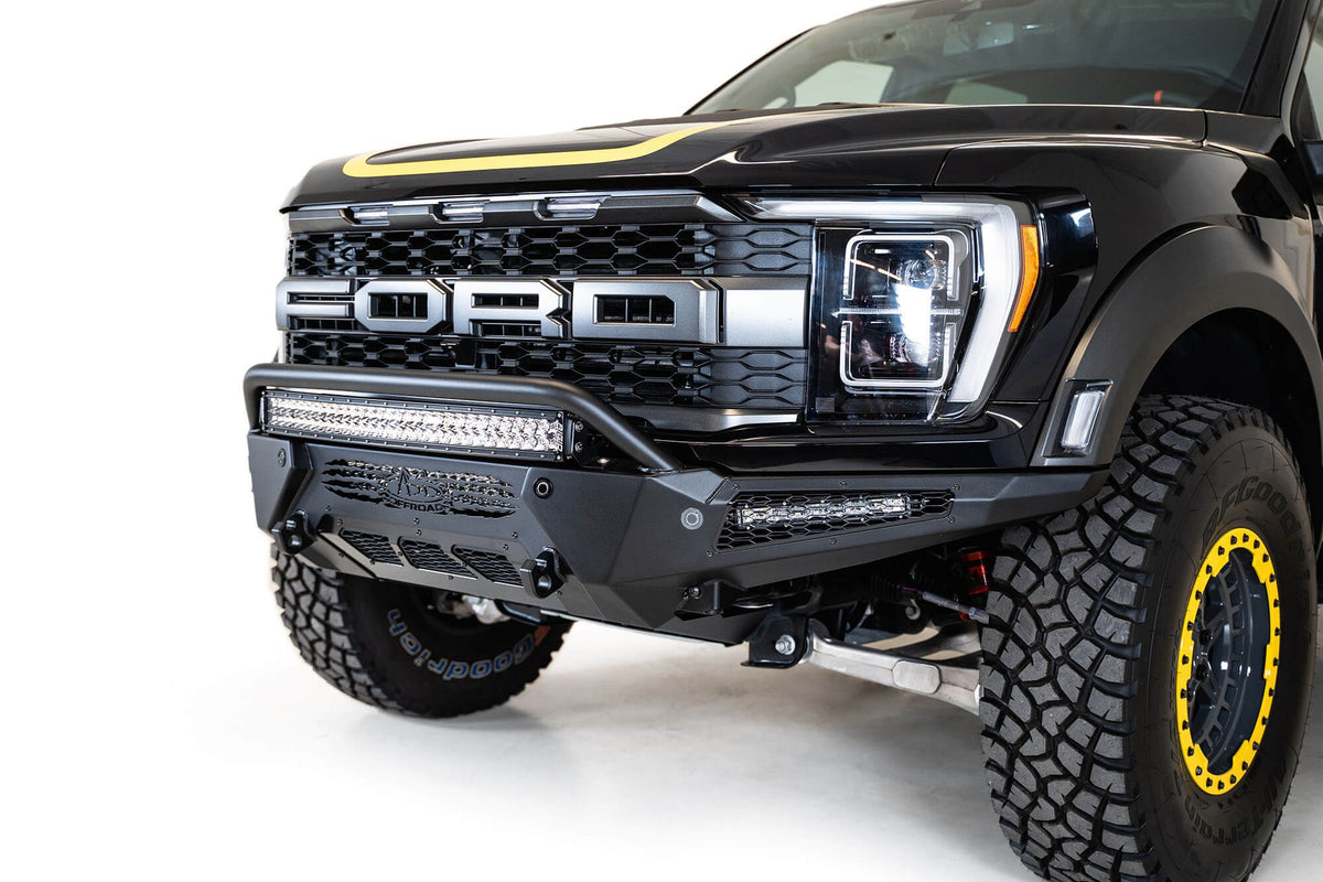 2021+ Ford Raptor HoneyBadger Front Bumper With Top Hoop Addictive Desert Designs