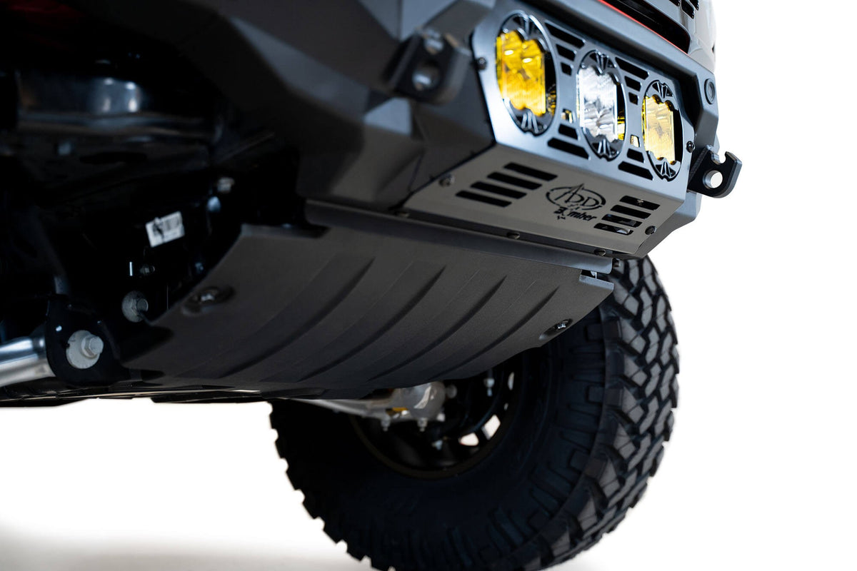 2021+ Ford Bronco Bomber Front Bumper Mounts for Three Baja Designs LP4 Lights Addictive Desert Designs