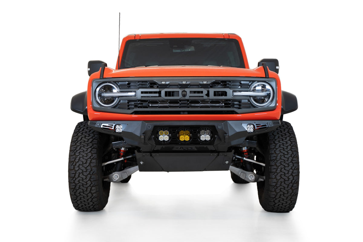 2022+ Ford Bronco Raptor Bomber Front Bumper Mounts for 3 Baja LP4 Lights Addictive Desert Designs