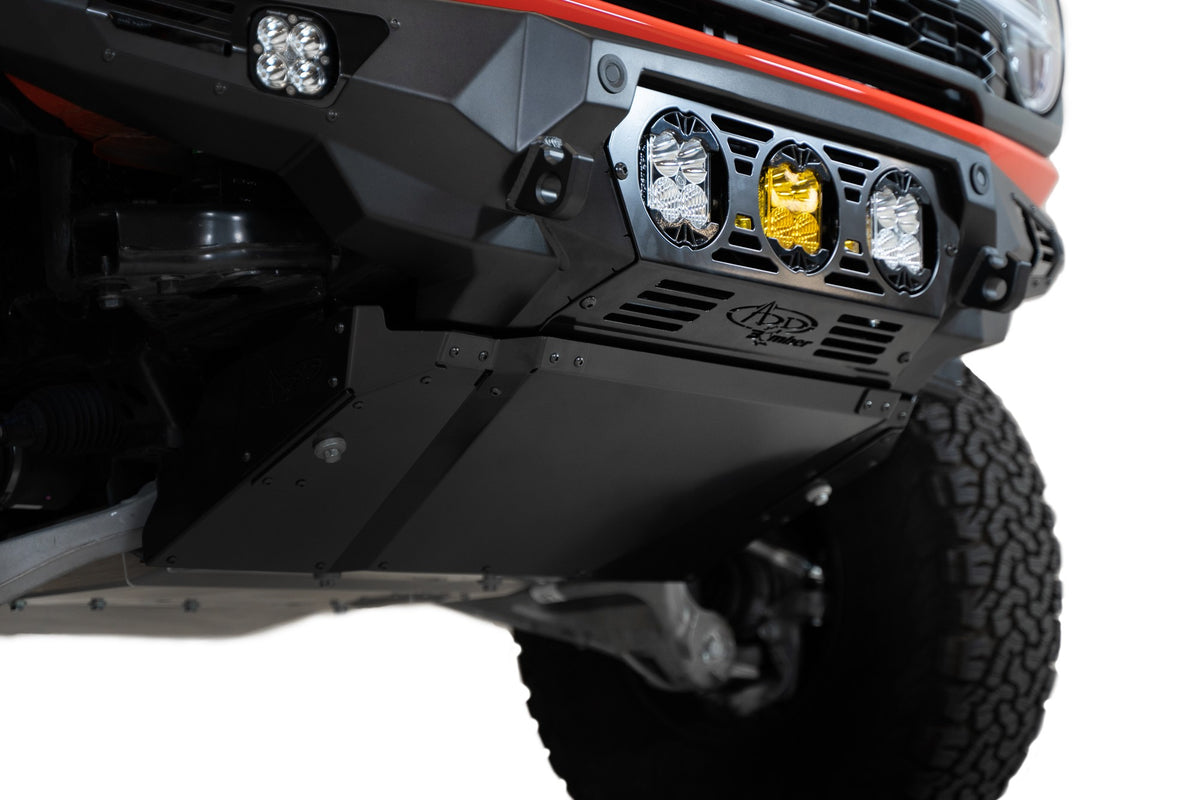 2022+ Ford Bronco Raptor Bomber Front Bumper Mounts for 3 Baja LP4 Lights Addictive Desert Designs