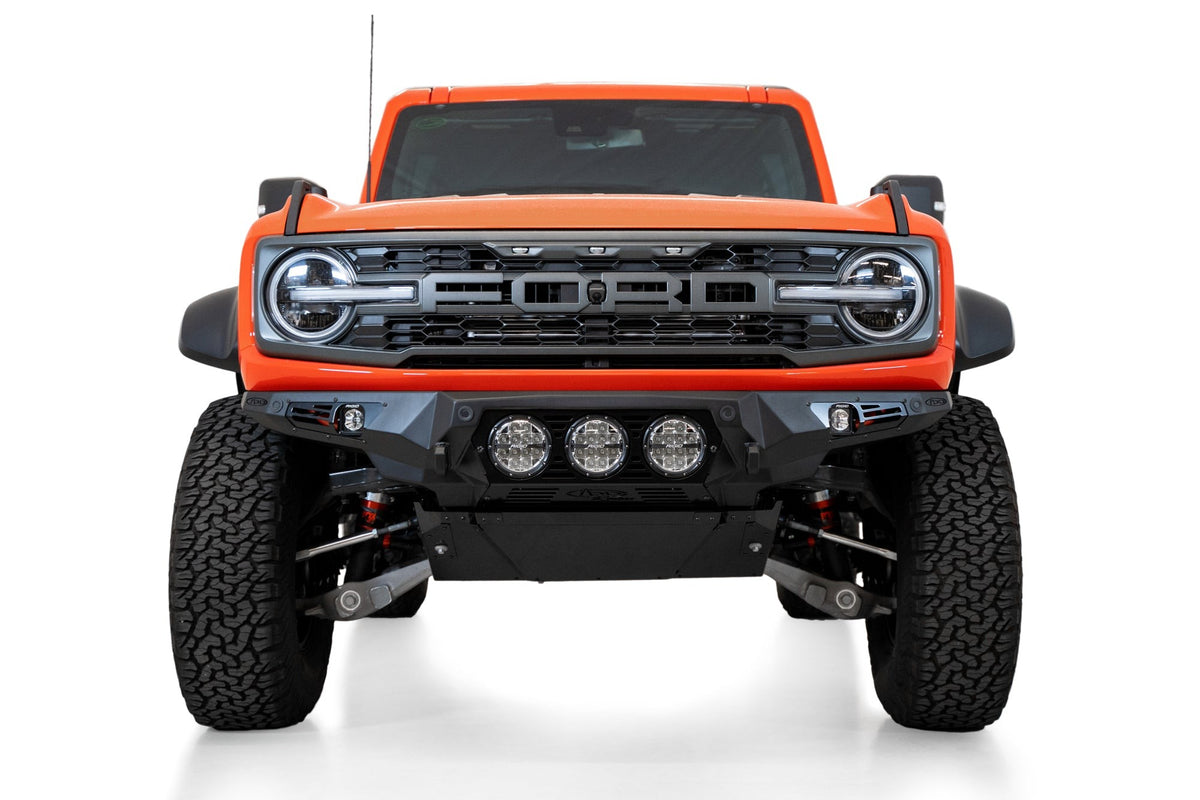 2022+ Ford Bronco Raptor Bomber Front Bumper Mounts for 3 rigid 360 6 Inch Lights Addictive Desert Designs