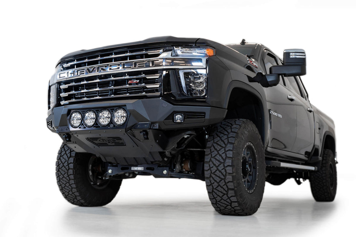 2020-2023 Chevrolet Silverado 2500/3500 Bomber Front Bumper Mounts for 4 rigid 360 6 Inch round lights Addictive Desert Designs