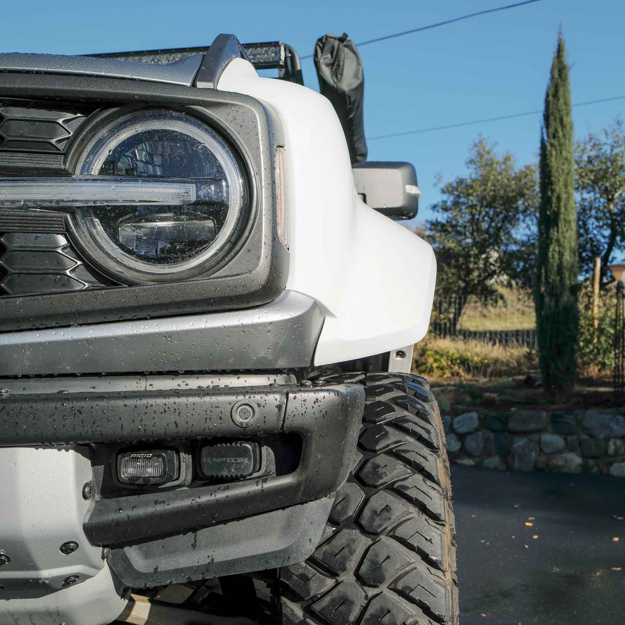 2022-2025 Ford Bronco Raptor fenders showcasing a rugged design and durable construction for off-road performance.