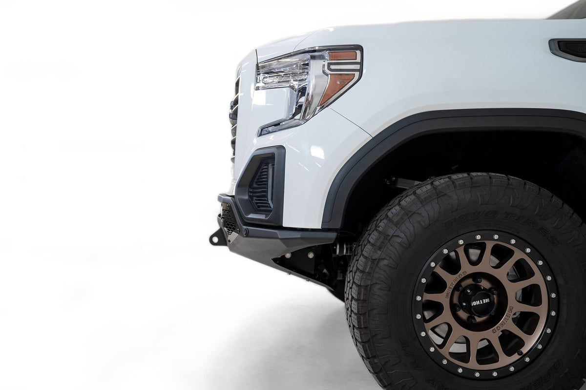2019-2022 GMC Sierra 1500 Stealth Fighter Front Bumper Universal mounts for up to 10 cube lights or a 40 Inch light bar Addictive Desert Designs
