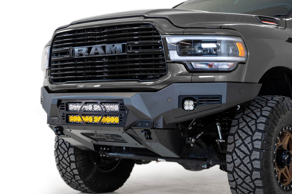 2019-2025 RAM 2500 3500 Bomber Front Bumper Mounts for two 20 inch light bars Addictive Desert Designs