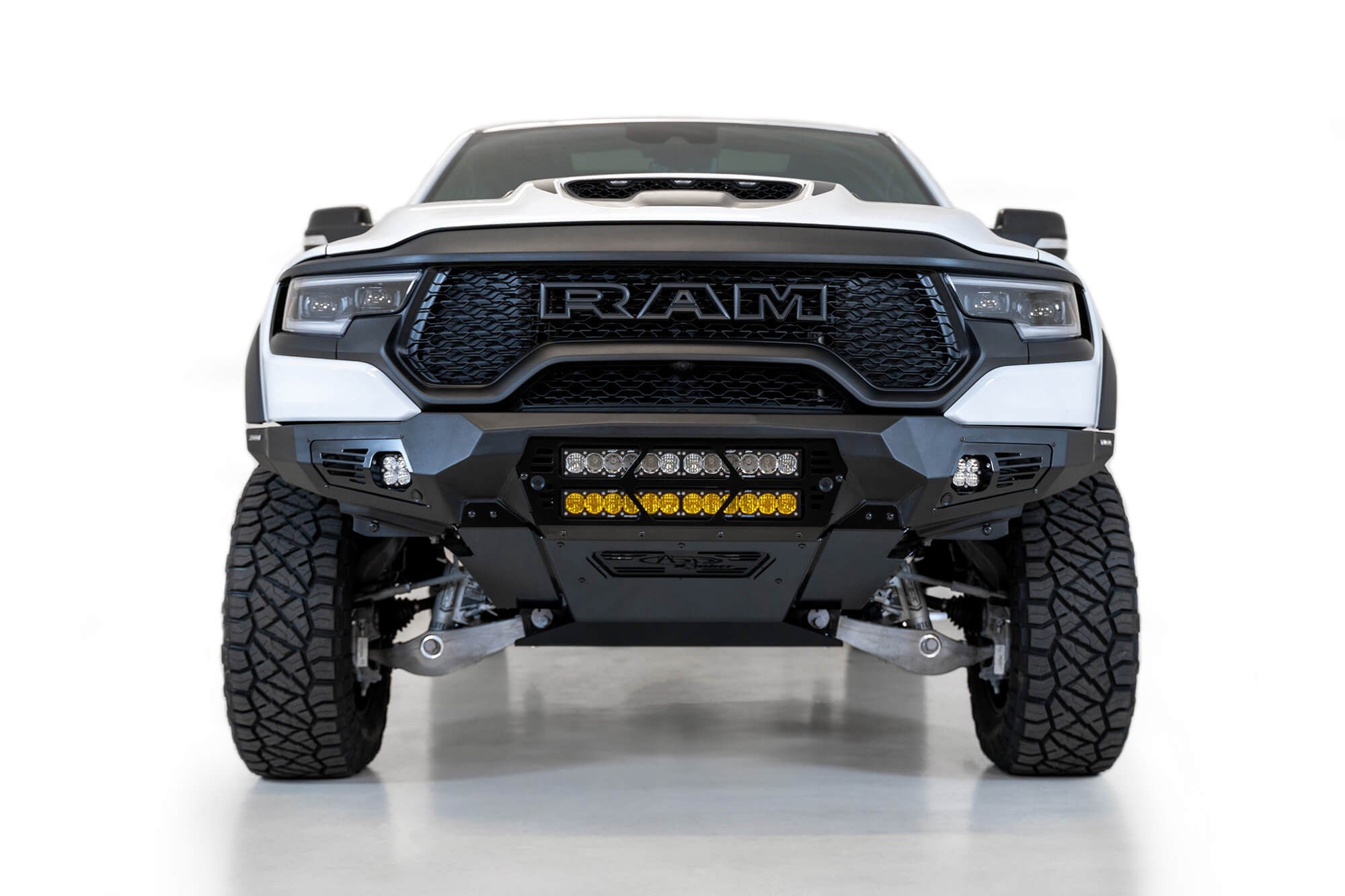 2021-2024 RAM 1500 TRX Bomber Front Bumper Mounts for two 20 Inch light bars Addictive Desert Designs