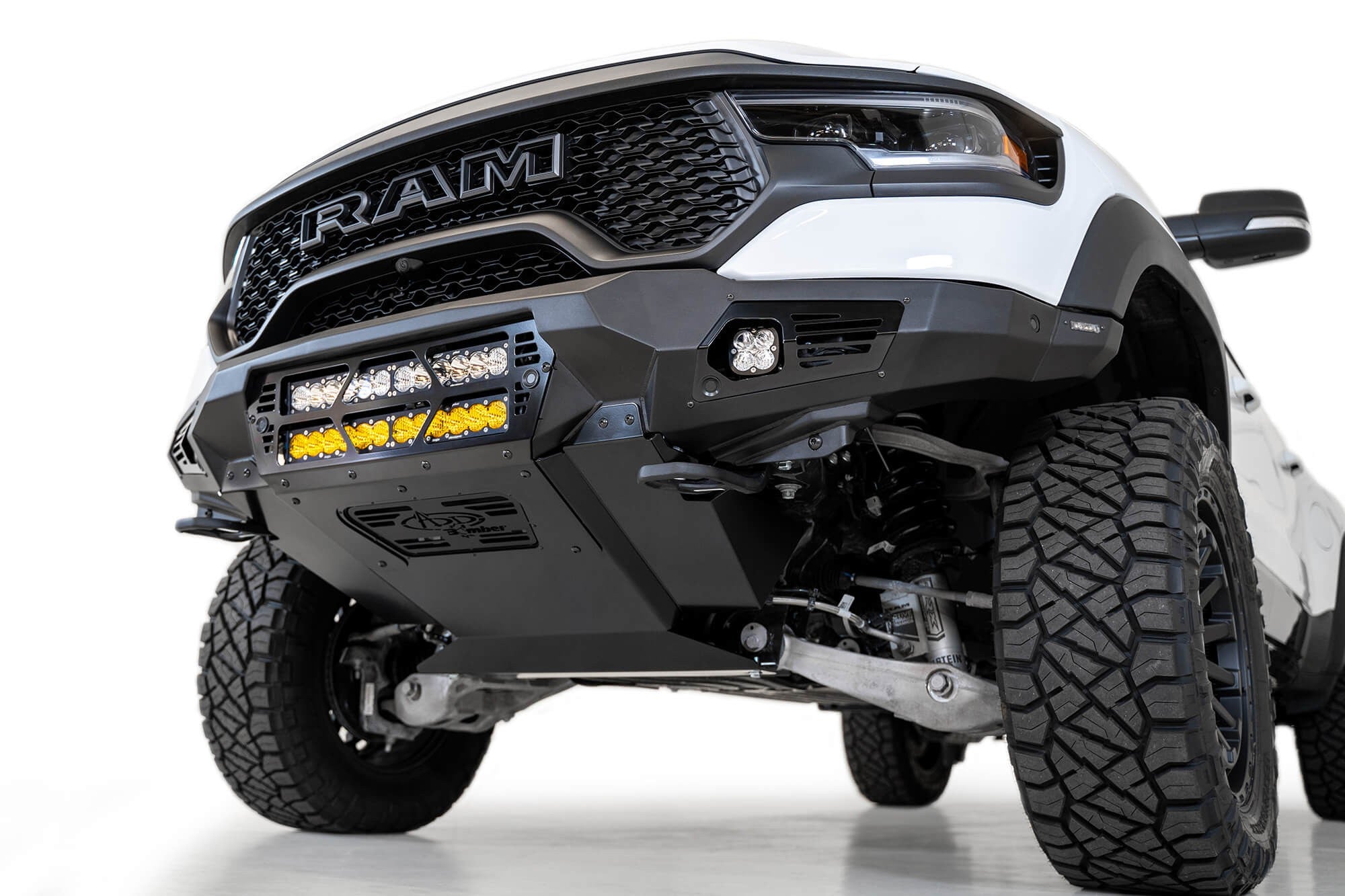 2021-2024 RAM 1500 TRX Bomber Front Bumper Mounts for two 20 Inch light bars Addictive Desert Designs