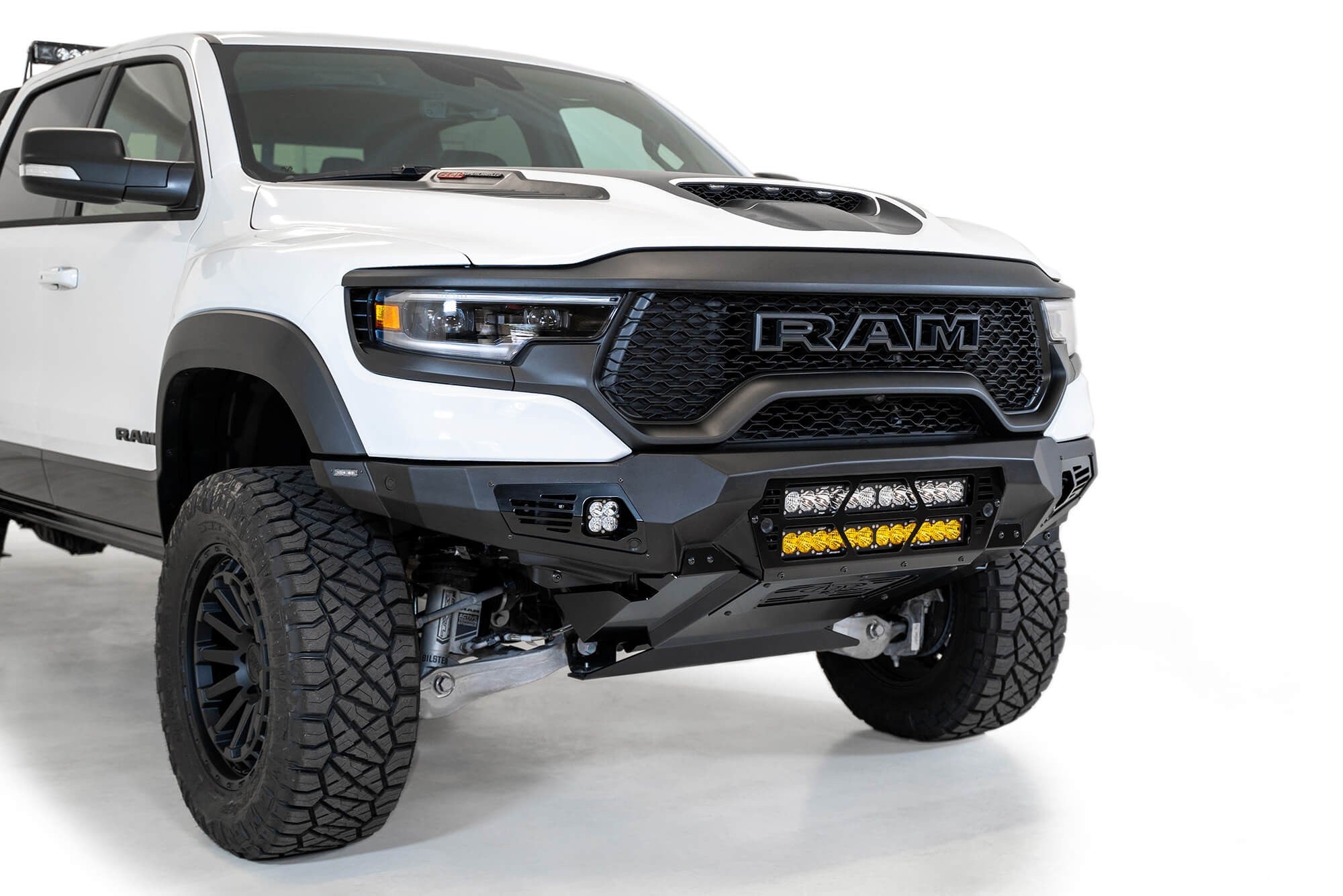 2021-2024 RAM 1500 TRX Bomber Front Bumper Mounts for two 20 Inch light bars Addictive Desert Designs