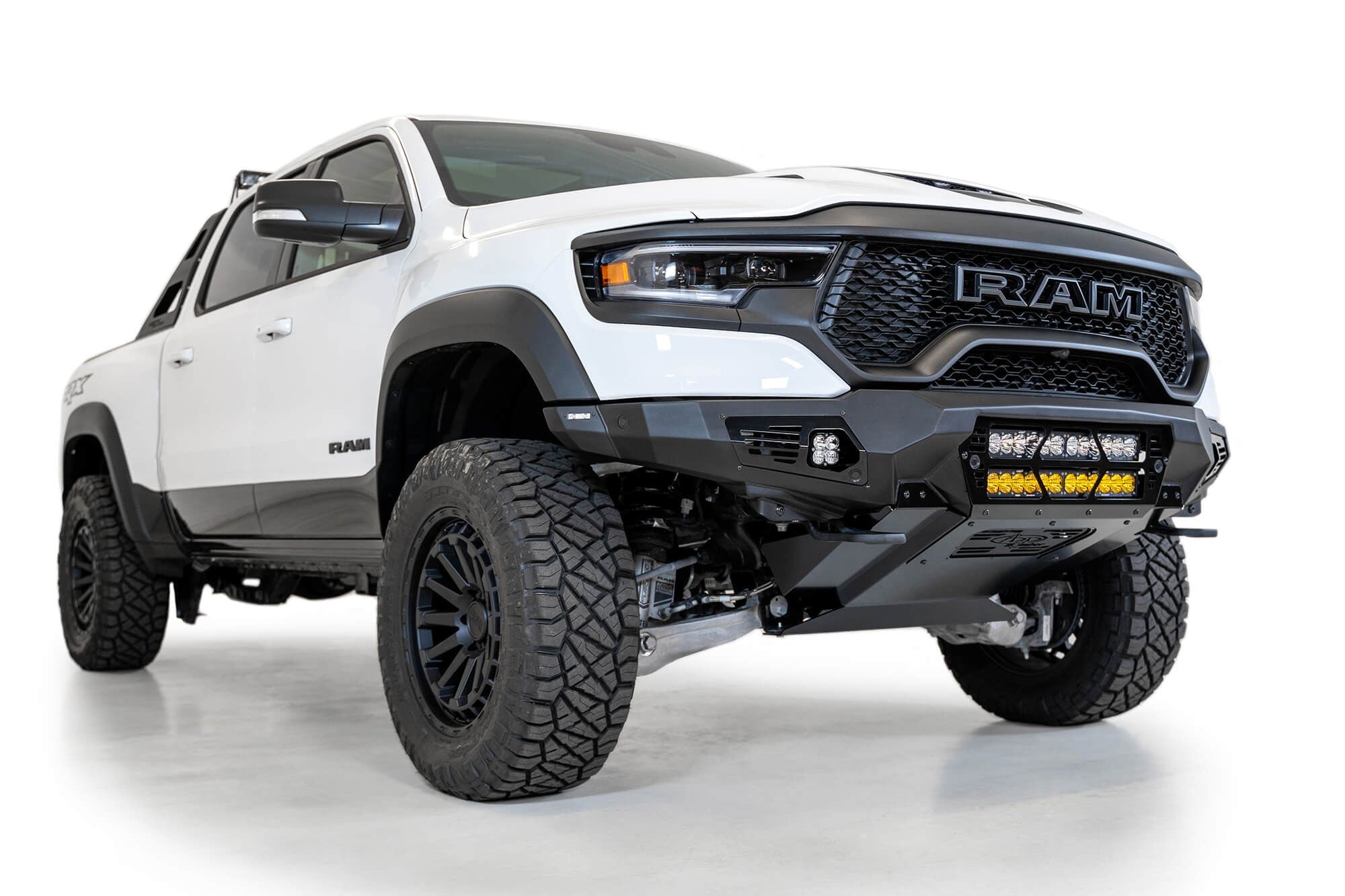 2021-2024 RAM 1500 TRX Bomber Front Bumper Mounts for two 20 Inch light bars Addictive Desert Designs