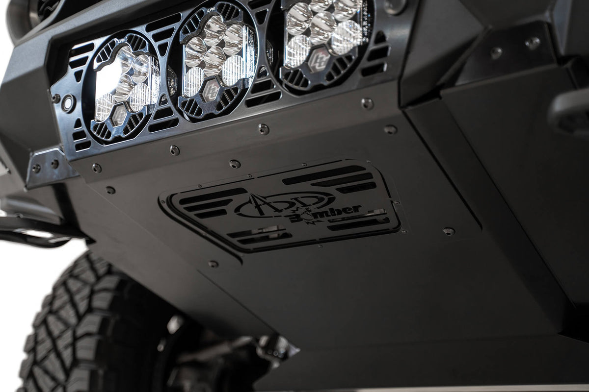 2021-2024 RAM 1500 TRX Bomber Front Bumper Mounts for 3 Baja Designs LP6 round lights Addictive Desert Designs