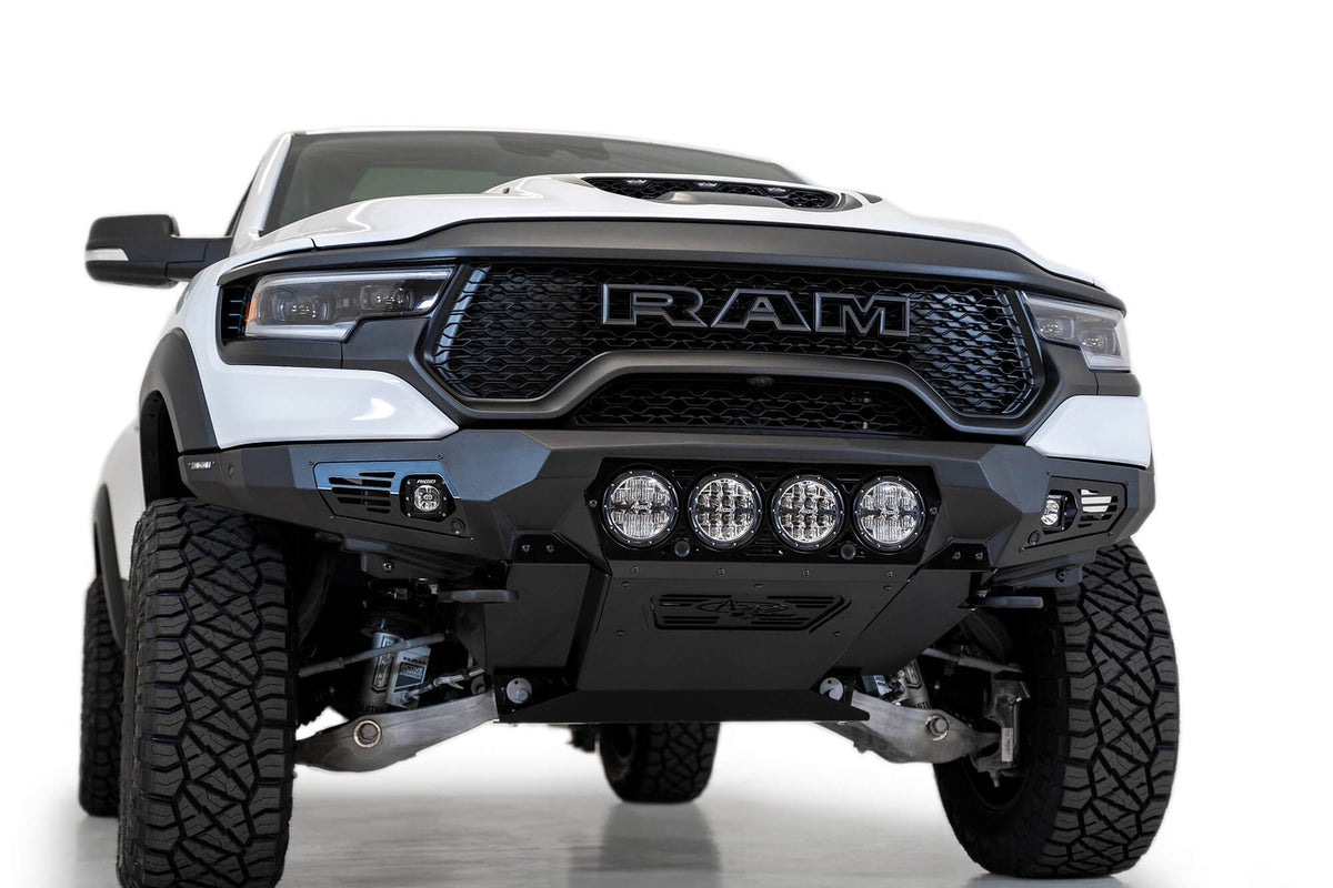 2021-2024 RAM 1500 TRX Bomber Front Bumper Mounts for 4 rigid 360 6 Inch round lights Addictive Desert Designs