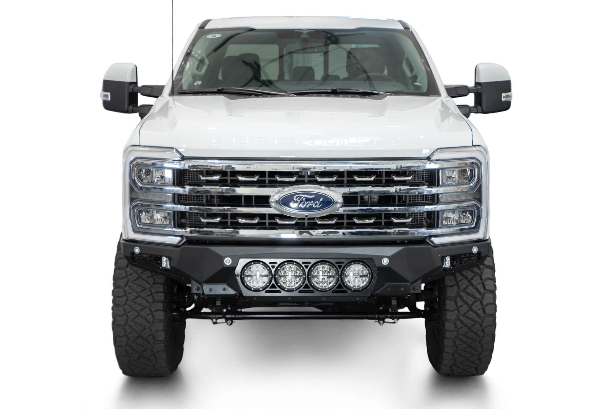 2023-2025 Ford Super Duty F-250 F-350 Bomber Front Bumper Recessed Mounts for 4 Rigid 360 Lights in Center Addictive Desert Designs