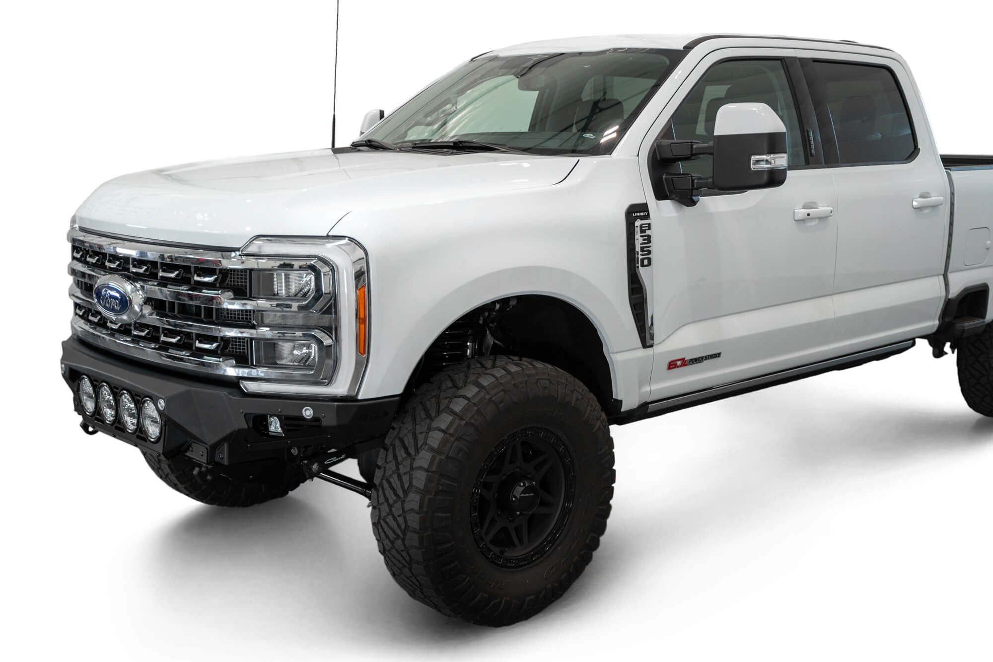 2023-2025 Ford Super Duty F-250 F-350 Bomber Front Bumper Recessed Mounts for 4 Rigid 360 Lights in Center Addictive Desert Designs