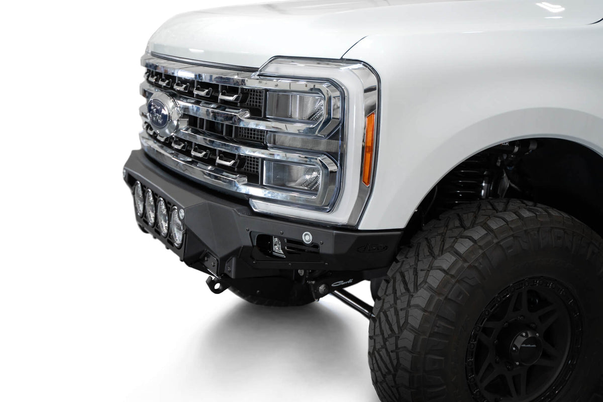 2023-2025 Ford Super Duty F-250 F-350 Bomber Front Bumper Recessed Mounts for 4 Rigid 360 Lights in Center Addictive Desert Designs