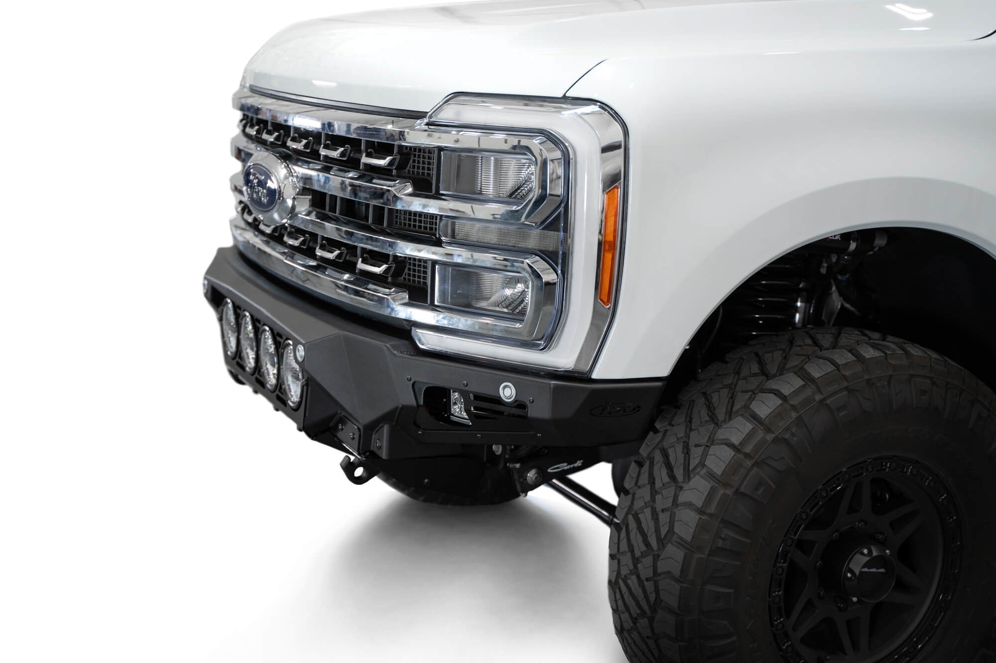 2023-2025 Ford Super Duty F-250 F-350 Bomber Front Bumper Recessed Mounts for 4 Rigid 360 Lights in Center Addictive Desert Designs