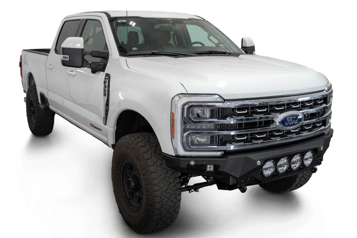 2023-2025 Ford Super Duty F-250 F-350 Bomber Front Bumper Recessed Mounts for 4 Rigid 360 Lights in Center Addictive Desert Designs
