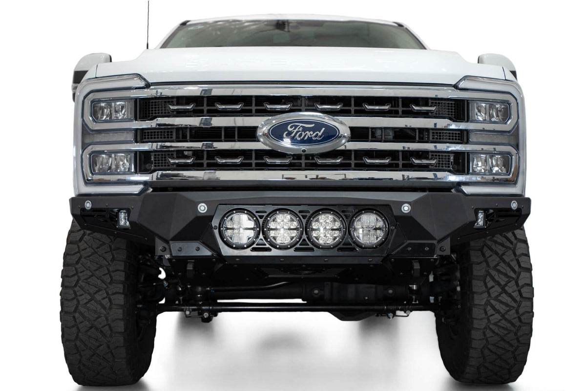 2023-2025 Ford Super Duty F-250 F-350 Bomber Front Bumper Recessed Mounts for 4 Rigid 360 Lights in Center Addictive Desert Designs
