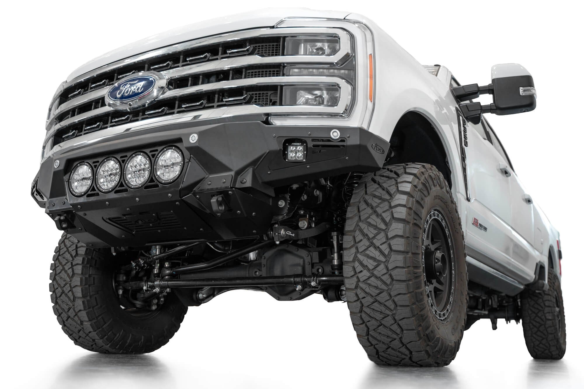 2023-2025 Ford Super Duty F-250 F-350 Bomber Front Bumper Recessed Mounts for 4 Rigid 360 Lights in Center Addictive Desert Designs
