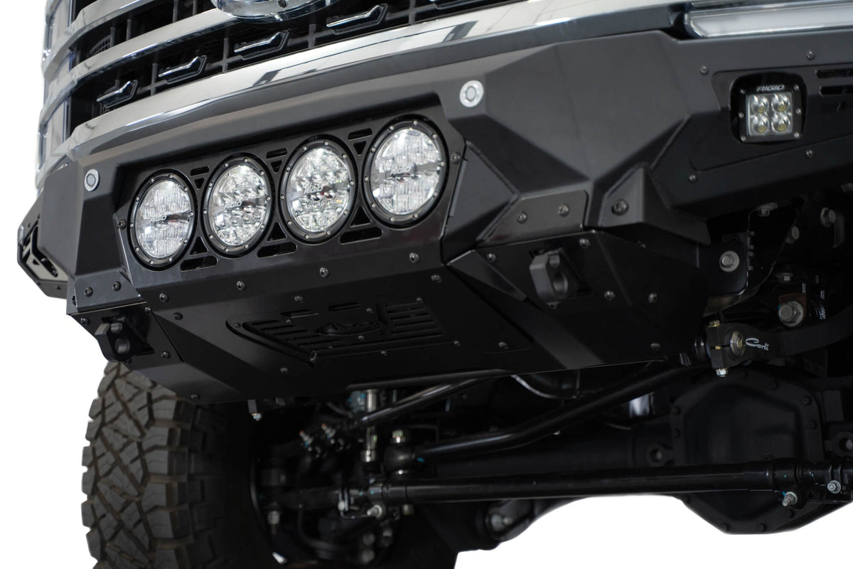 2023-2025 Ford Super Duty F-250 F-350 Bomber Front Bumper Recessed Mounts for 4 Rigid 360 Lights in Center Addictive Desert Designs