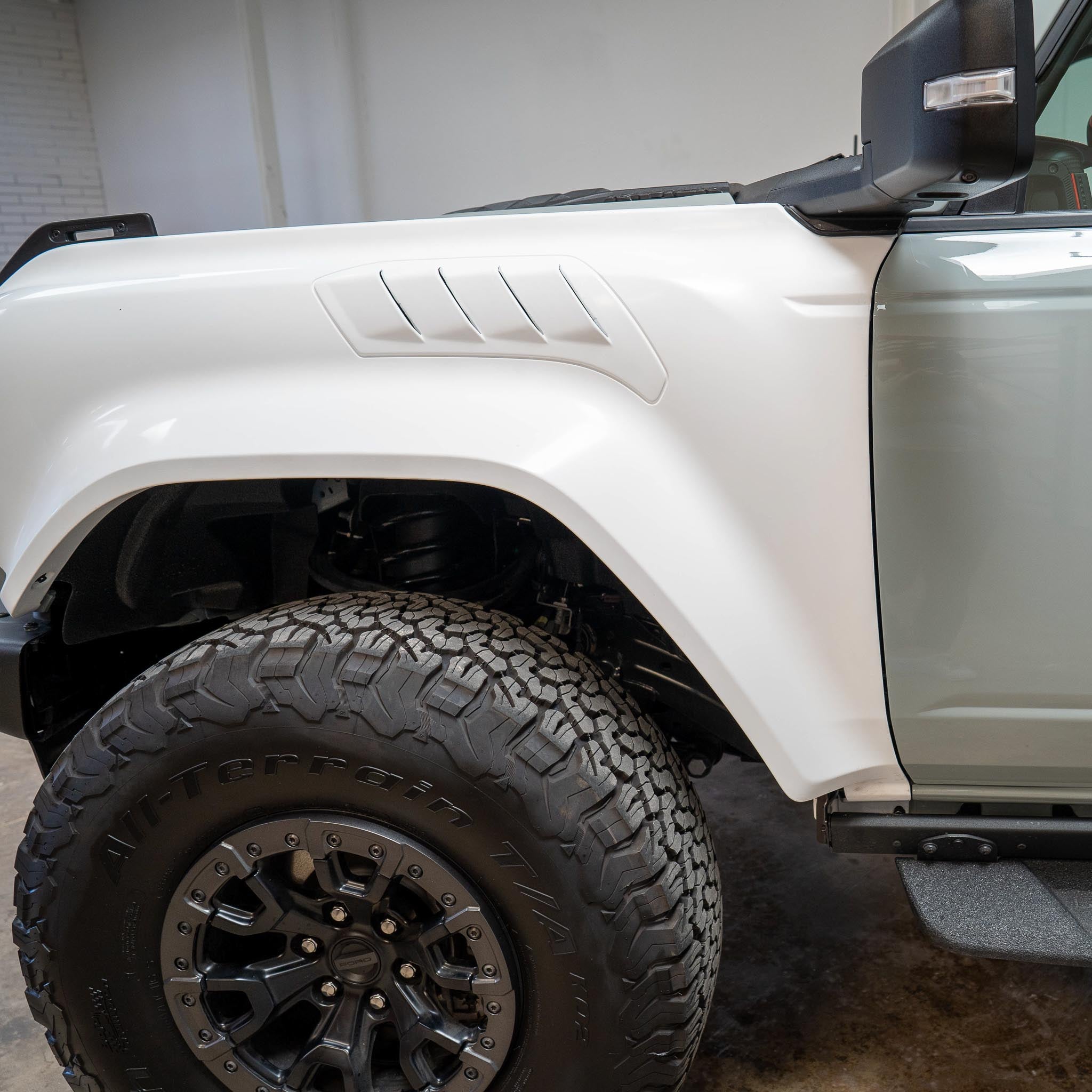 2022-2025 Ford Bronco Raptor fenders showcasing a rugged design and durable construction for offroad performance.