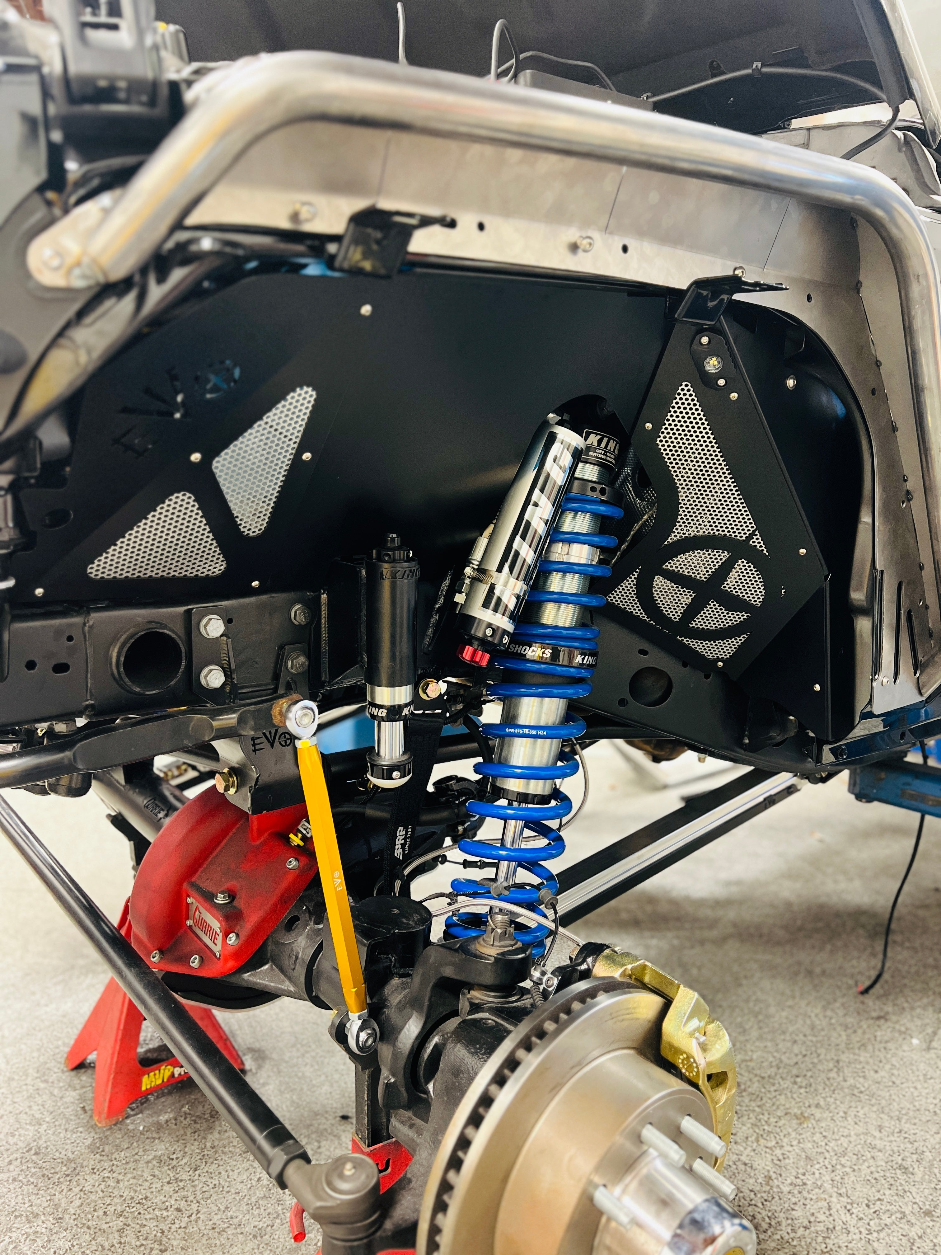 14" Inch Travel EVO SPEC KING FRONT FABRICATION Shock Tower 2.5" or 3.0" COILOVER BLACK FOR JL/JT WRANGLER & GLADIATOR