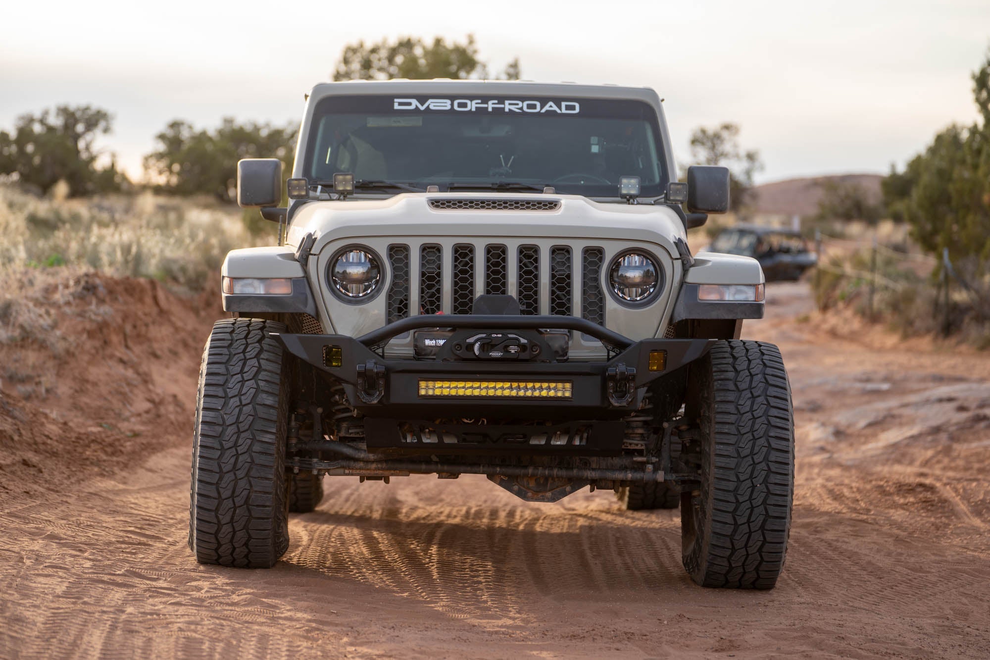 2007 2025 Jeep GladiatorJT Wrangler JK JKU JL JLU Fs 7 Mid Width Winch Front Bumper DV8 Offroad