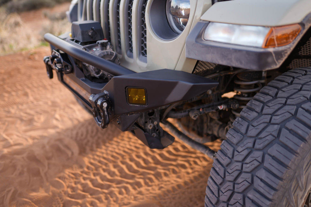 2007 2025 Jeep GladiatorJT Wrangler JK JKU JL JLU Fs 7 Mid Width Winch Front Bumper DV8 Offroad