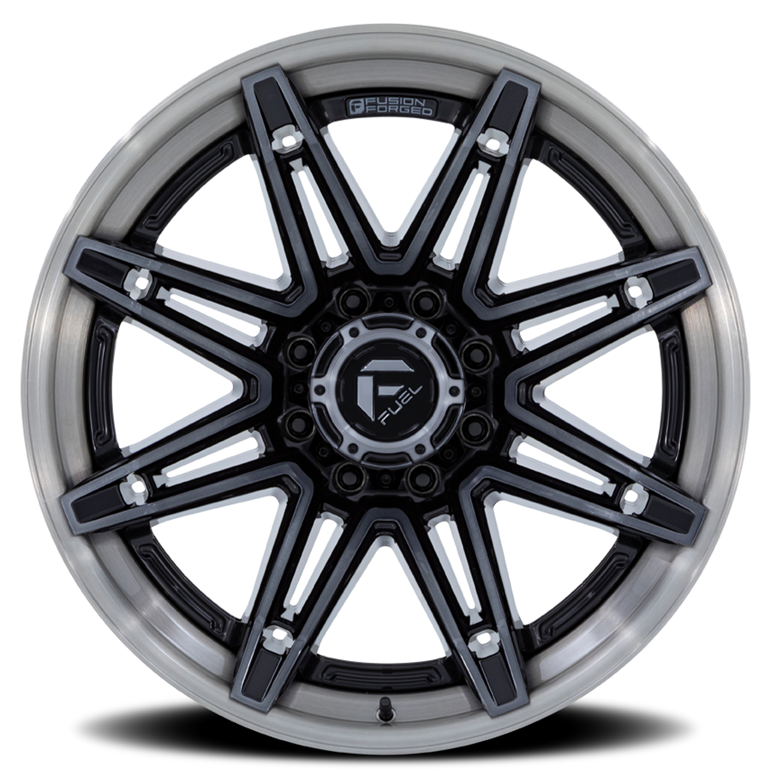 Aluminum Wheels 20X10 Brawl FC401BT 8 On 165.1 Gloss Black Brushed Dark Tint 125.1 Bore -18 Offset Fuel Off Road Wheels