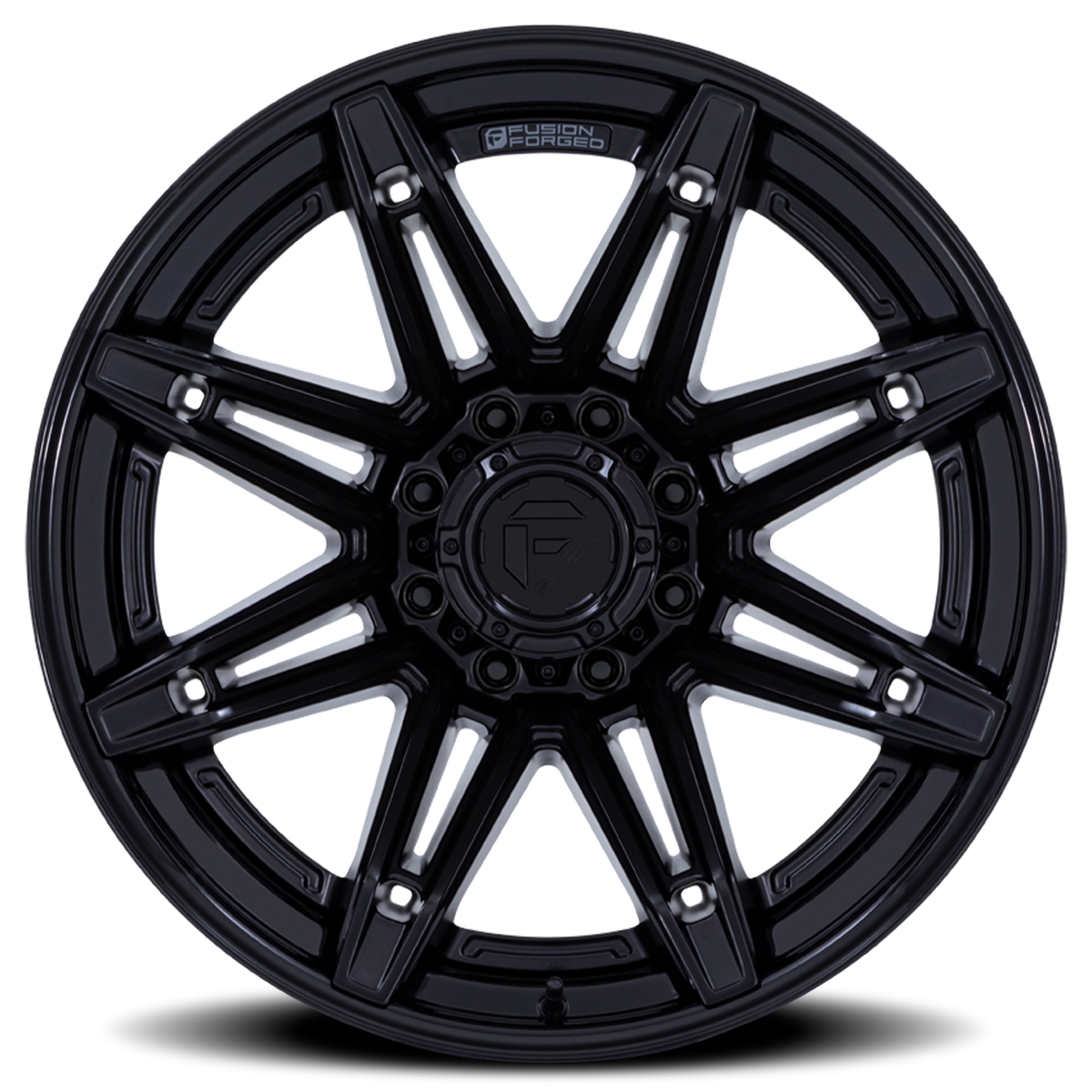 Aluminum Wheels 22X12 Brawl FC401MX 8 On 165.1 Matte Black/Gloss Black Lip 125.1 Bore -44 Offset Fuel Off Road Wheels