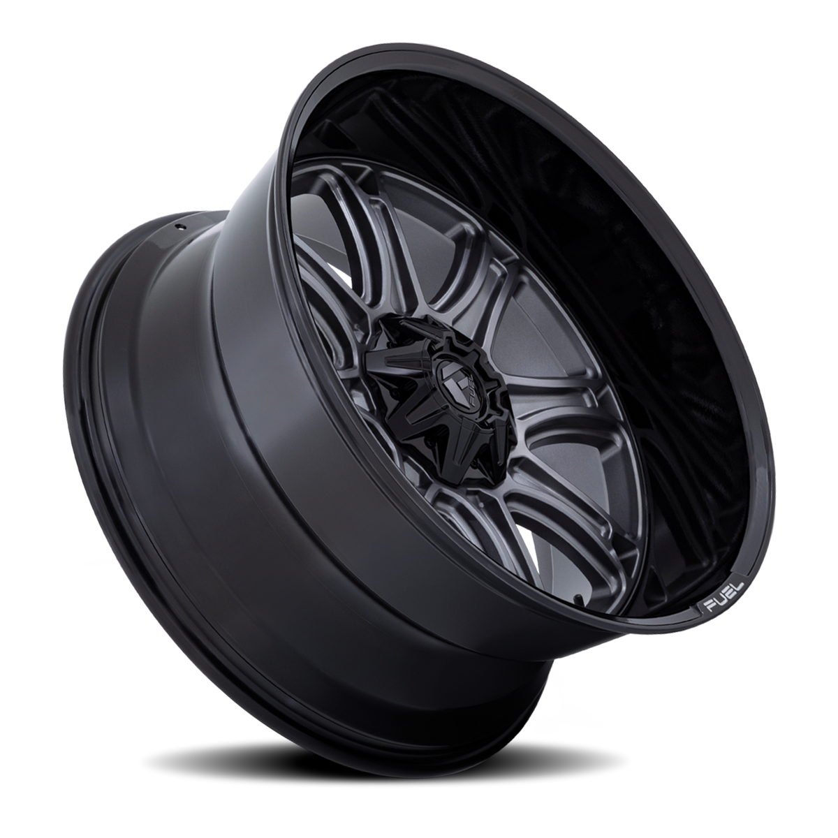 Aluminum Wheels 22X10 Darkstar FC853AB 8 On 170 Matte Gunmetal Gray/Black Lip 125.1 Bore 10 Offset Fuel Off Road Wheels