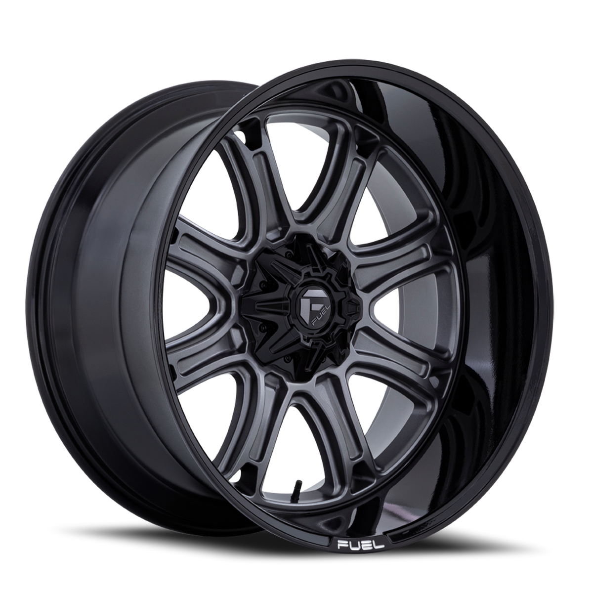 Aluminum Wheels 22X9 Darkstar FC853AB 5 On 139.7/5 On 135 Matte Gunmetal Gray/Black Lip 87.1 Bore 1 Offset Fuel Off Road Wheels