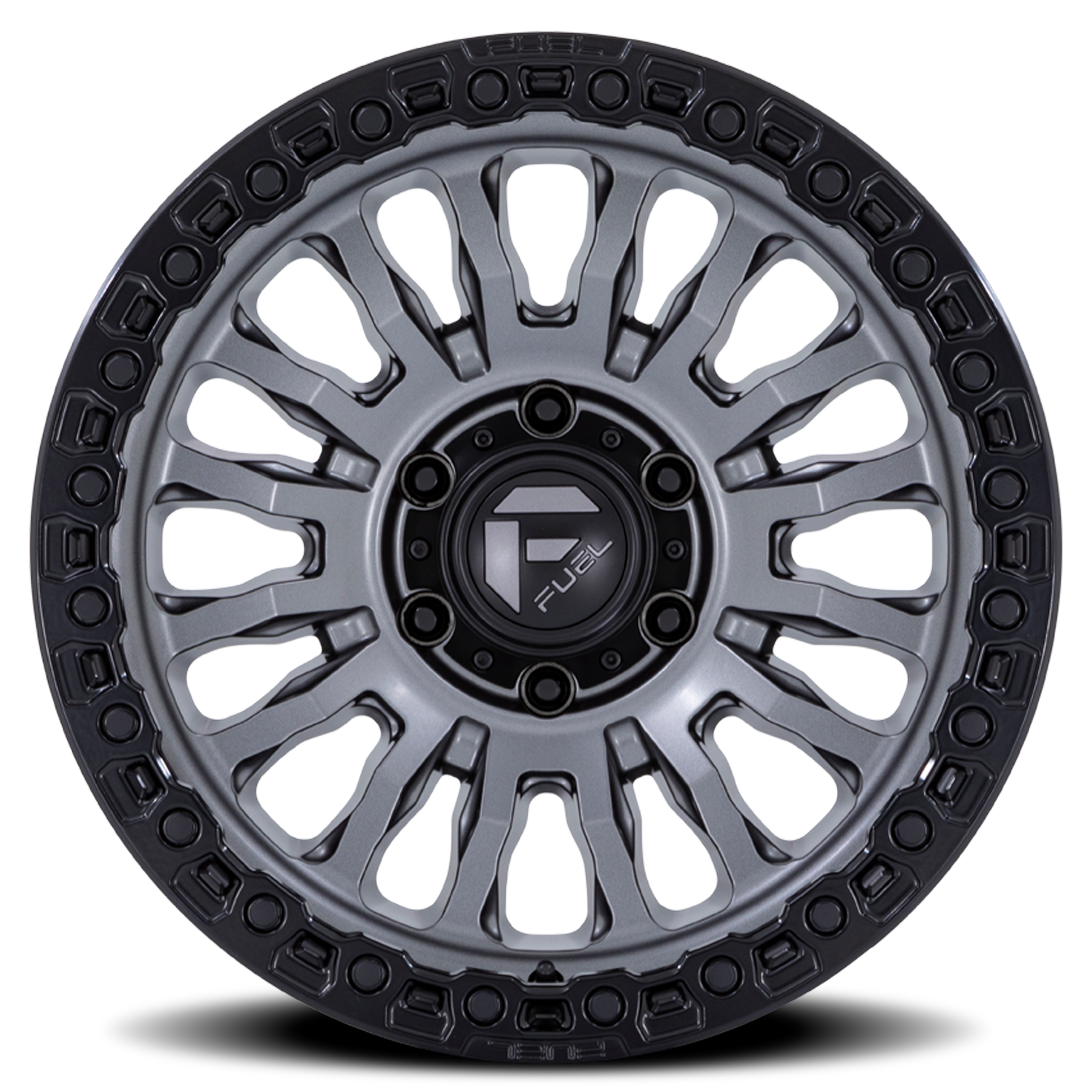 Aluminum Wheels 18X9 Rincon SBL FC857AB 6 On 139.7 Matte Gunmetal Gray Matte Black Lip 106.1 Bore 1 Offset Fuel Off Road Wheels
