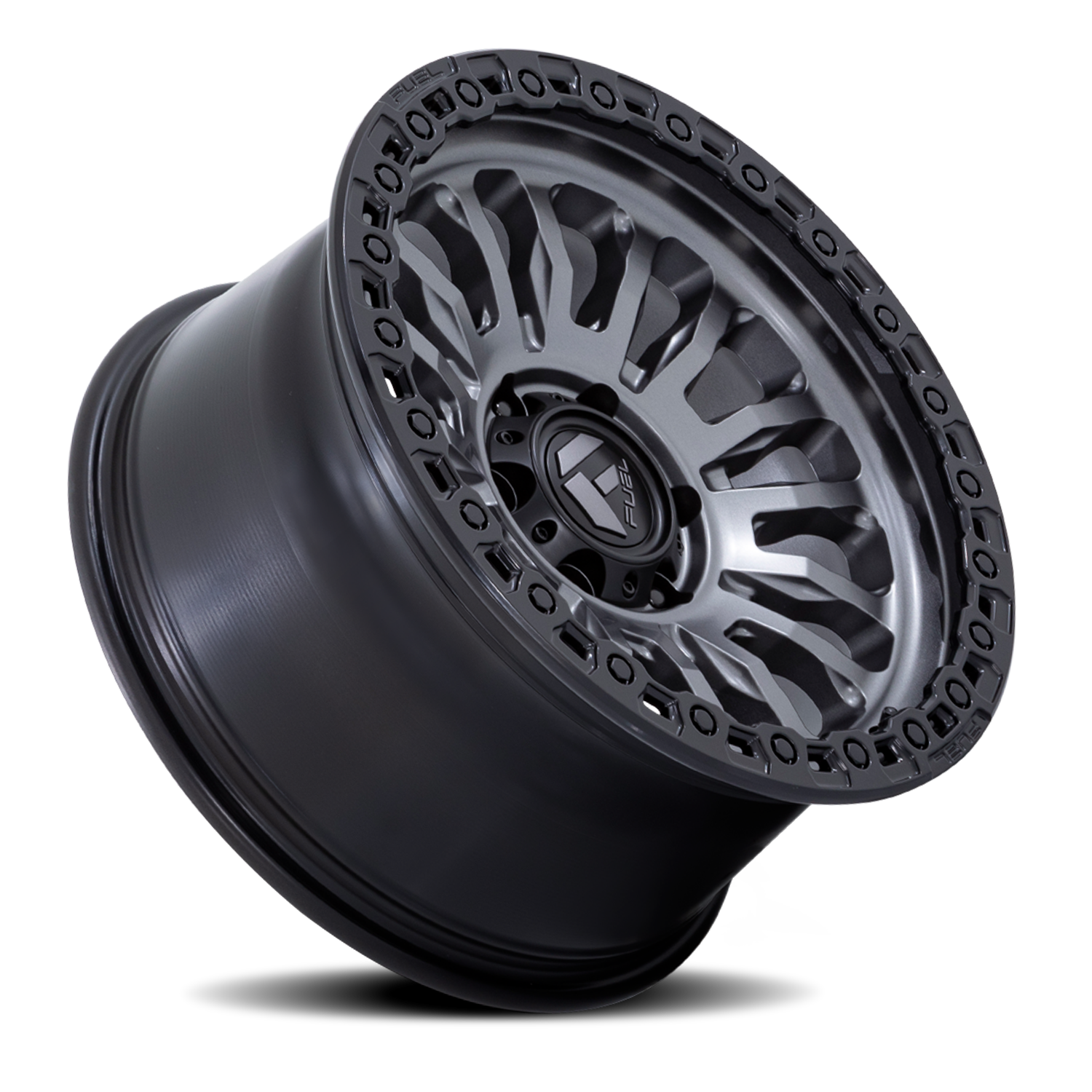 Aluminum Wheels 20X9 Rincon SBL FC857AB 5 On 127 Matte Gunmetal Gray Matte Black Lip 71.5 Bore 1 Offset Fuel Off Road Wheels