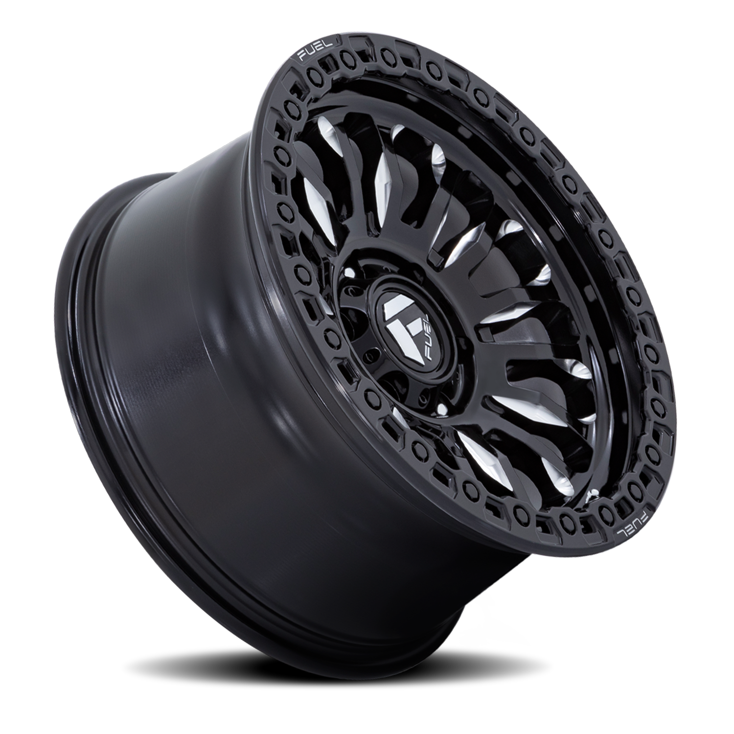 Aluminum Wheels 17X9 Rincon SBL FC857BE 8 On 180 Gloss Black Milled 124.2 Bore -12 Offset Fuel Off Road Wheels