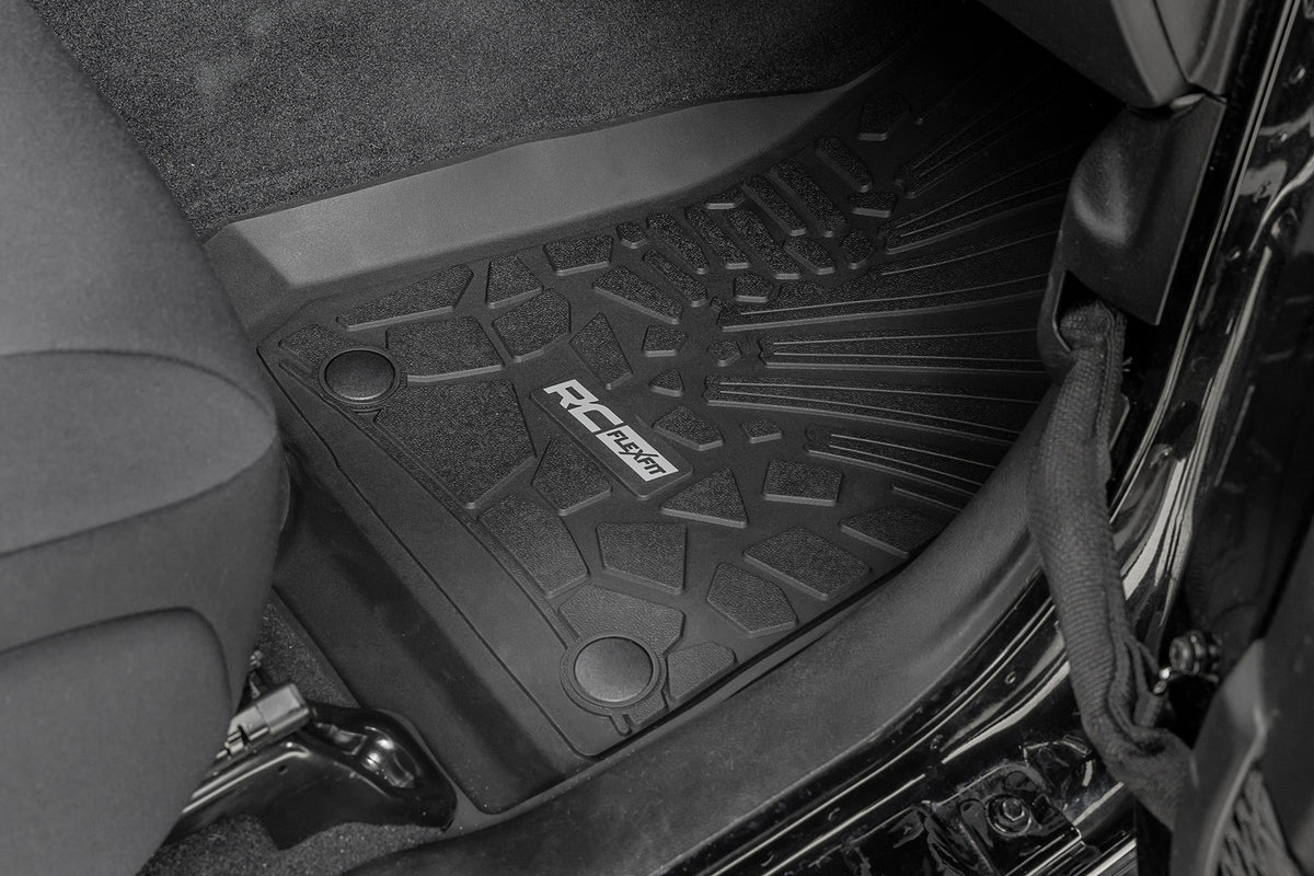 Flex Fit Floor Mats FR 4 Door Jeep Wrangler Unlimited 4WD (2018-2026) Rough Country