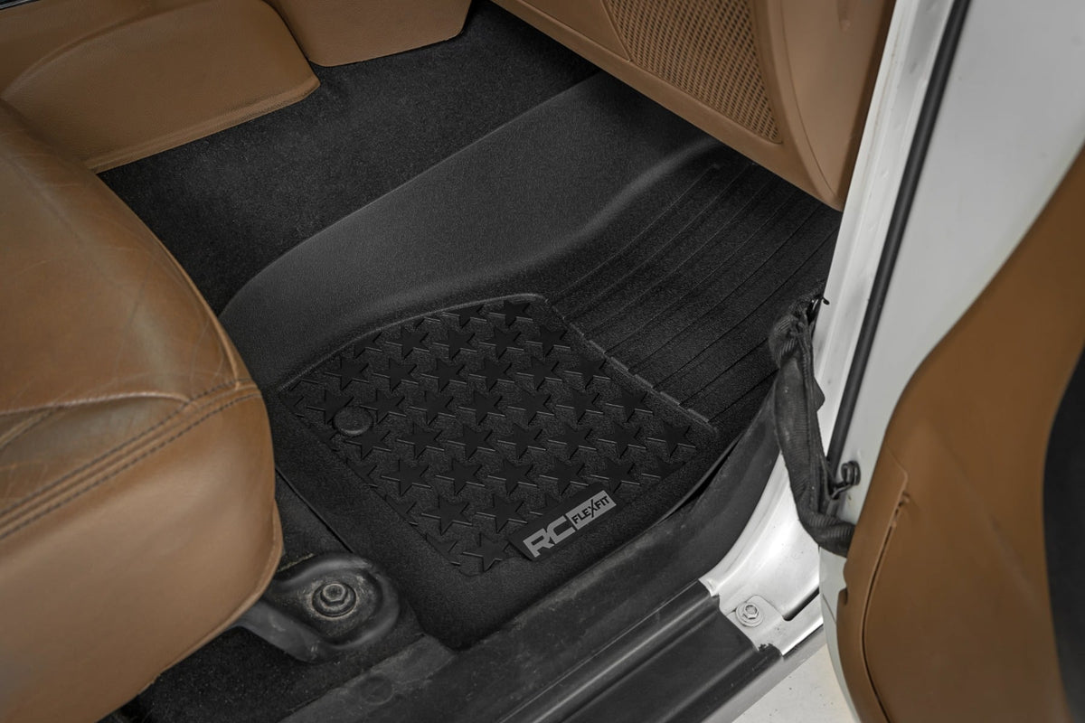 Floor Mats FR 2 Door Jeep Wrangler JK 4WD (2014-2018) Rough Country