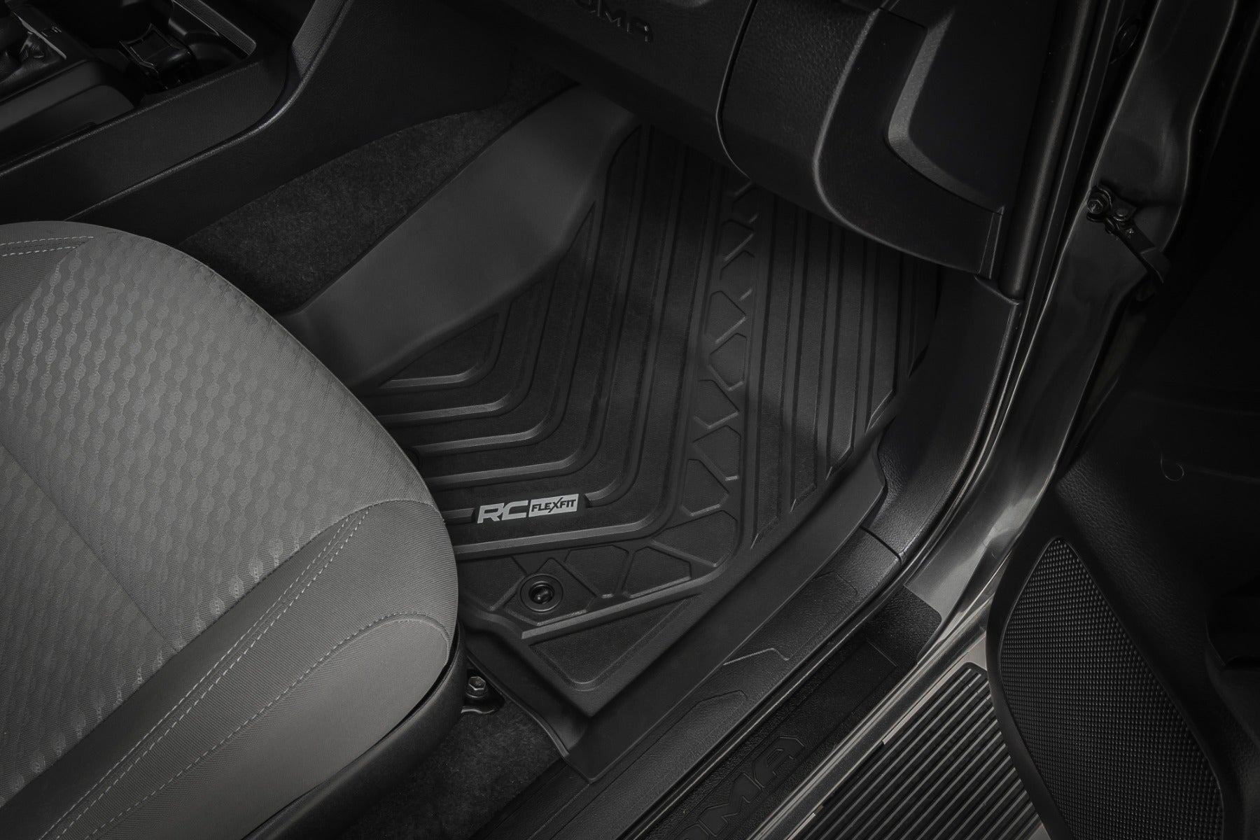 Flex-Fit Floor Mats Front and Rear Toyota Tacoma 2WD/4WD (2016-2023) Rough Country
