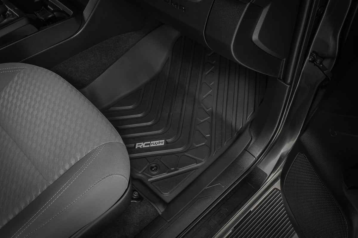 Flex-Fit Floor Mats Front and Rear Toyota Tacoma 2WD/4WD (2016-2023) Rough Country