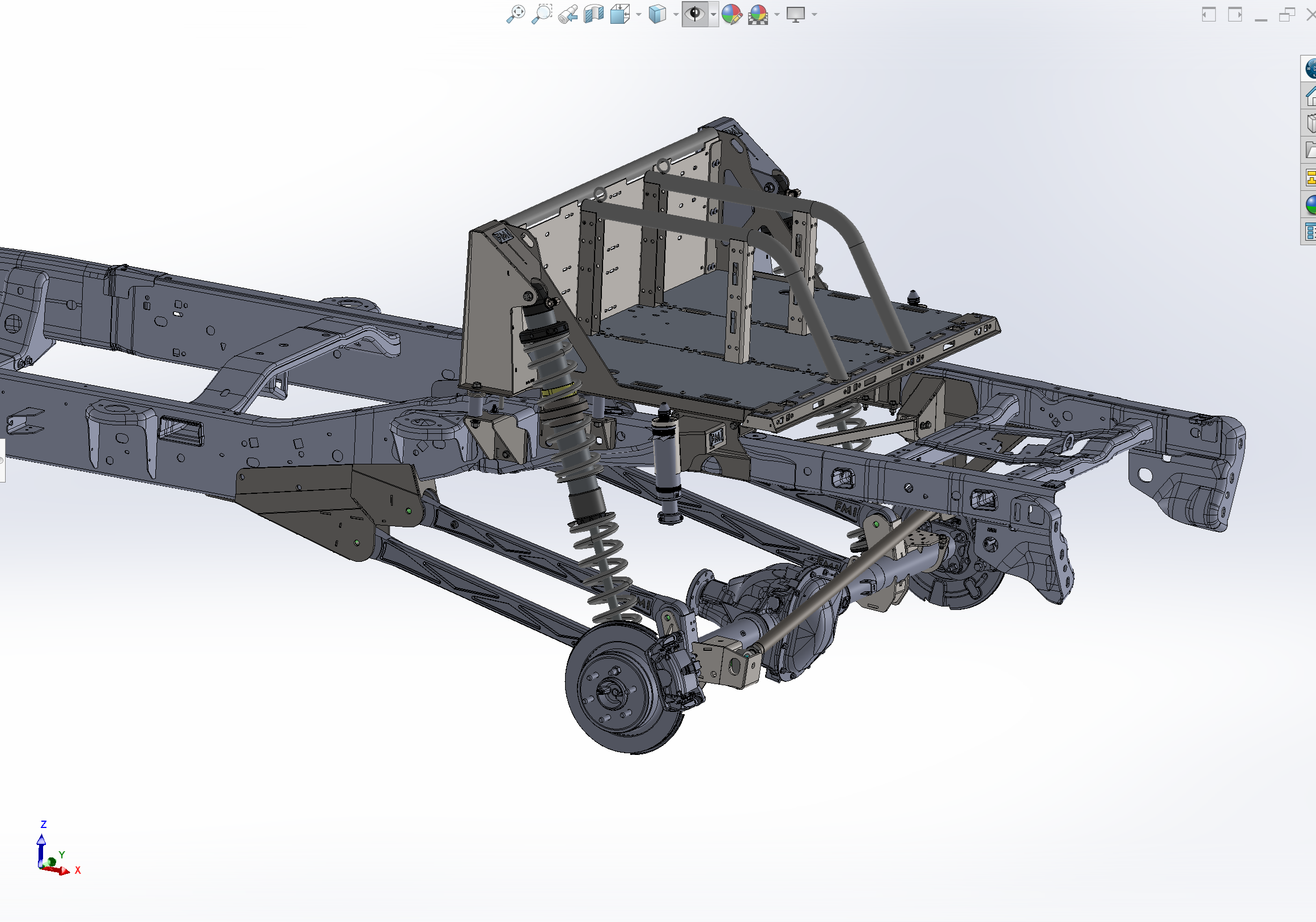 Long travel 5-link rear suspension coil over conversion kit for 2010-2014 F150 and Gen 1 Raptor, showcasing detailed design.