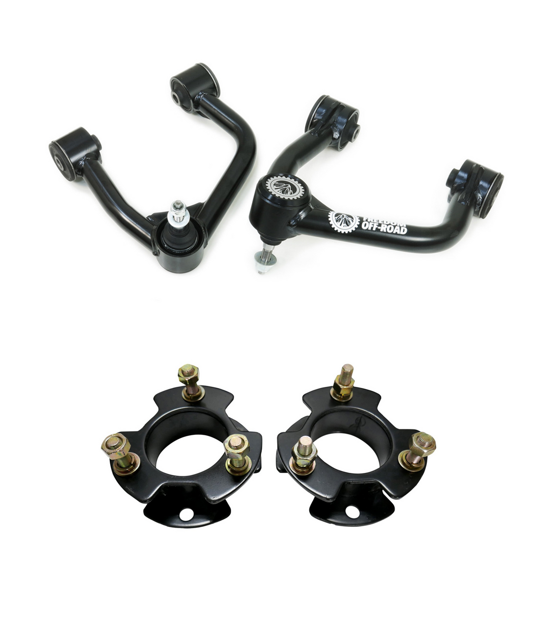2.5 Inch Front Strut Spacers/Front Upper Control Arms for 2-4 Inch Lift Freedom Off-Road